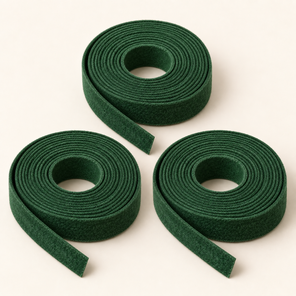 Three rolls of green soft plant ties